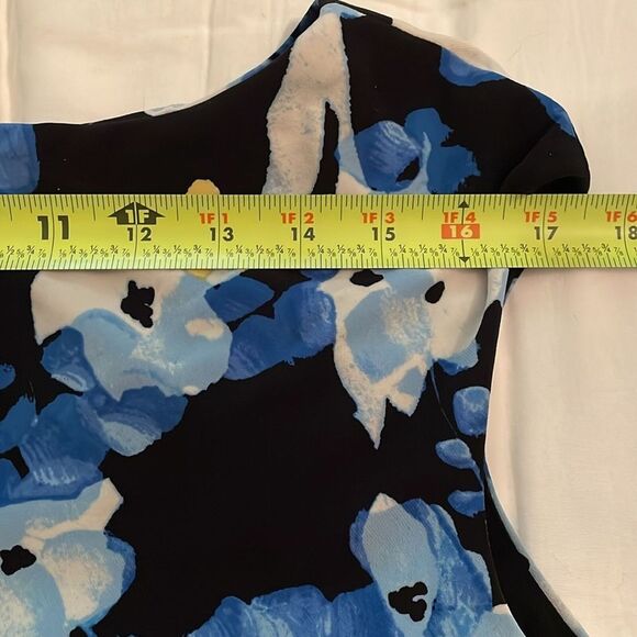 Lauren Ralph Lauren Black Floral Sheath Dress Womens Size 10 Sleeveless - Picture 5 of 10